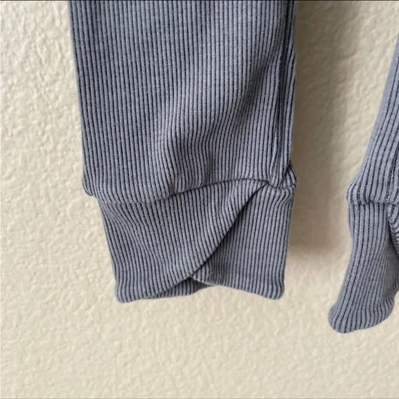 Gymshark Leggings Ribbed slouch Gray High Waist - Picture 4 of 7